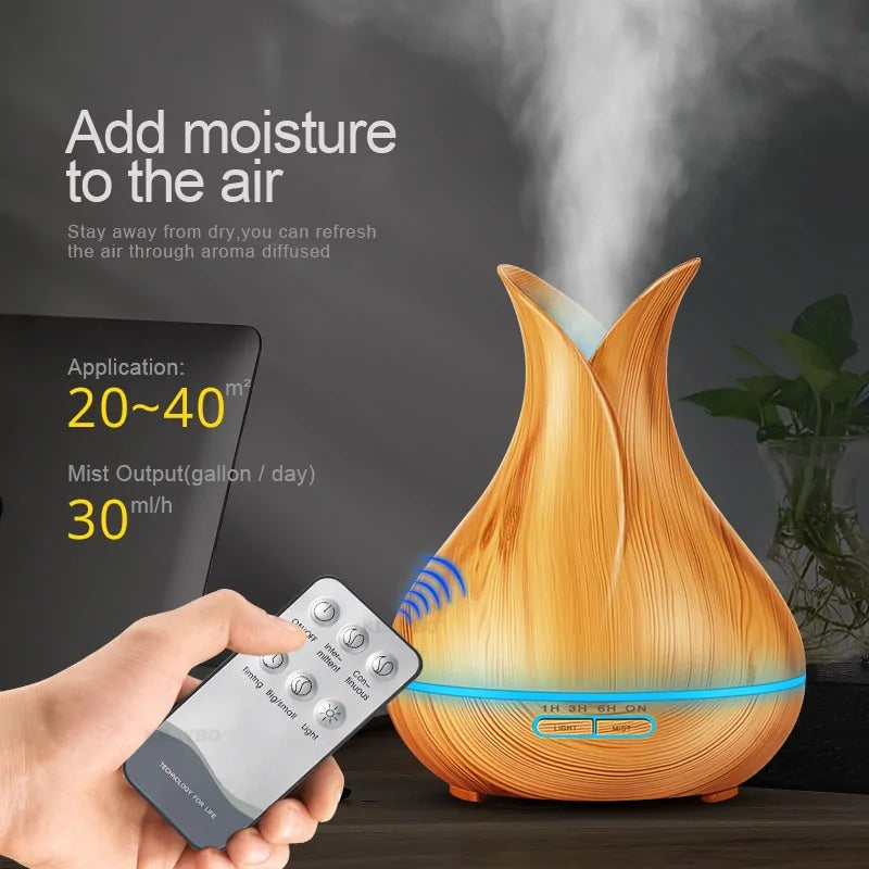 Wooden Grain Petal Essential Oil Humidifier