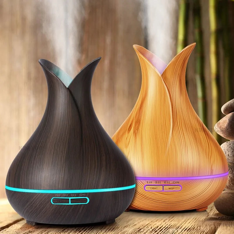 Wooden Grain Petal Essential Oil Humidifier